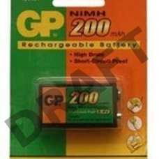 Аккумулятор GP 20R8H 9V NiMH 200mAh (1шт)