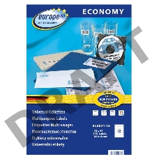 Этикетки Europe100 ELA021-18 A4 105x48мм 12шт на листе/70г/м2/18л./белый матовое самоклей. универсальная