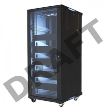 Телекоммуникационный шкаф Wize W27UR (Рэковая стойка)  19”, высота 27U, габариты 1388х600х610 мм, вентиляция, колесики, макс. вес нагрузки 798 кг, сталь, черный