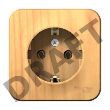 Розетка ОП BLANCA 16А 250В без шторок с заземл. изол. пласт. ясень SchE BLNRA010115