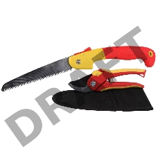 Кусторезы, Секаторы, Сучкорезы Набор садовый GRINDA: секатор, ножовка складная, нейлоновый чехол 8-423251-H3_z01