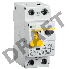 Выключатель автоматический дифференциального тока 2п (1P+N) B 16А 10мА тип A 6кА АВДТ-32 ИЭК MAD22-5-016-B-10