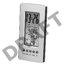 Часы с термометром Hama H-186357 серебристый/черный