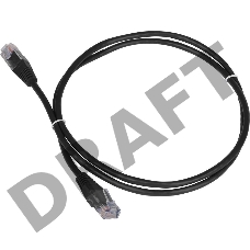 Патч-корд TWT UTP кат.5e, с заливными колпачками, 3.0 м, черный