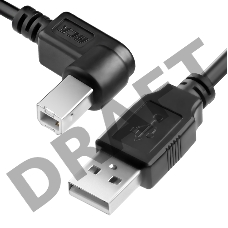 Кабель Greenconnect 3.0m USB 2.0, AM/BM угловой, черный, 28/28 AWG, экран, армированный, морозостойкий, GCR-UPC3M2-BB2S-3.0m
