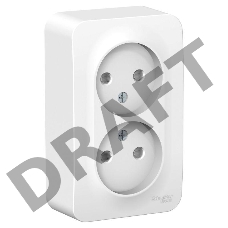 Розетка 2-м ОП BLANCA 16А 250В защ. шторки без заземл. изол. пласт. бел. SchE BLNRA001211