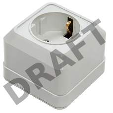 Розетка 1-м BOLLETO защ. шторки с заземл. накл. 7028х бел. ASD / IN HOME 4690612000954