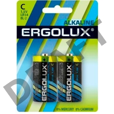 Элемент питания алкалиновый LR14 BL-2 LR14 BL-2 1.5В Alkaline (блист.2шт) Ergolux 11751