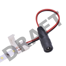 Коннектор питания с джеком для одноцветных светодиодных лент 120 диодов/метр с влагозащитой LAMPER