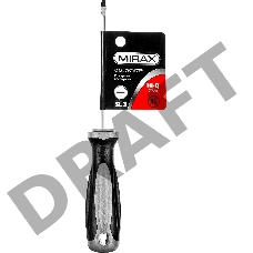 Отвертка MIRAX 25095-03-10, закаленный стержень, двухкомпонентная рукоятка, S L 3 x 100мм [25095-03-10]