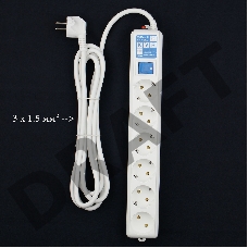 Фильтр-удлинитель Power Cube PRO SPL6-16-P-3М, 3,0 м, LC контур, 16А/3,5кВт 3*1,5мм