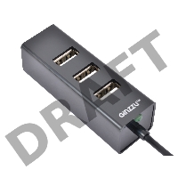 Концентратор USB2.0 HUB 4-х портовый GR-474UB Ginzzu USB 2.0 4 port, 1,1m cable