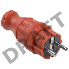 Вилка прямая ОМЕГА ВБп3-1-0м IP44 каучук красн. ИЭК PKR01-016-2-K04