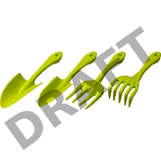 Набор садовый РОСТОК пластиковый, 4 предмета: Вилка, грабельки, 2 совка