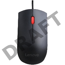 Мышь Lenovo Essential черный оптическая (1600dpi) проводная USB