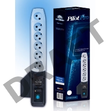 Сетевой фильтр Pilot Pro 7м (6 розеток) серый (коробка)