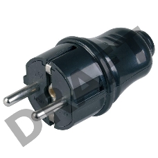 Вилка прямая ВПп10-02-Ст разборная с заземл. контактом 16А черн. ИЭК EVP10-16-01-K02