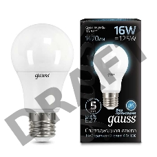 Светодиодная лампа GAUSS 102502216  LED A60 16W E27 1470lm 4100K 1/10/50