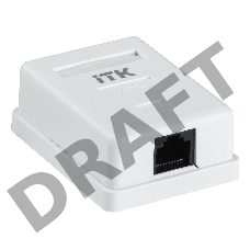 Настенная информационная розетка RJ45 8P8C, кат.5Е, UTP, 1-порт, белая 