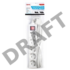 Сетевой удлинитель Buro BU-PS5.3/W 3м (5 розеток) белый (пакет ПЭ)