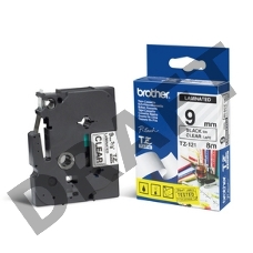 Наклейка ламинированная TZ-E121 (9 мм черн/прозр)