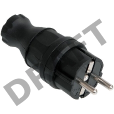 Вилка электрич. прям. ОМЕГА с заземл. IP44 ВБп3-1-0м каучук ИЭК PKR01-016-2-K02