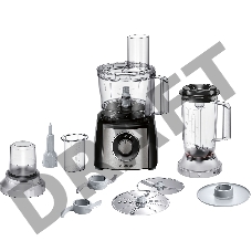 Кухонный комбайн BOSCH MCM3501M / 800 Вт, Скорости: 2, Блендер 1 л, Чаша 2.3 л, Цвет: черны/серебристый