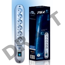 Сетевой фильтр Pilot GL 1.8м (6 розеток) белый (коробка)