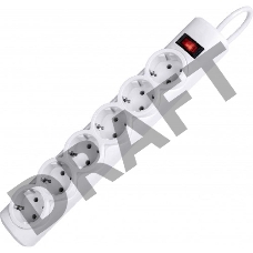 Сетевой фильтр Defender Фильтр DFS 155 5.0 m, 6 розеток, белый 99493