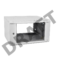 Шкаф настенный ЦМО ШРН-Э-6.350 6U 600x350мм пер.дв.стекл несъемные бок.пан. серый