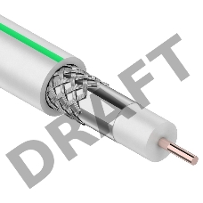 Кабель коаксиальный REXANT MARS 4K, Cu/Al/CuSn, 96%, 75 Ом, бухта 100 м, белый