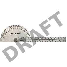 Транспортир KRAFTOOL с линейкой из нержавеющей стали, 200мм [34290]