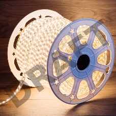 LED лента 220 В, 6.5x17 мм, IP67, SMD 5730, 120 LED/m, цвет свечения теплый белый, 100 м