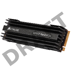 Накопитель CORSAIR SSD Force MP600, 2000GB, M.2(22x80mm), NVMe, PCIe 4.0 x4, 3D TLC, R/W 4950/4000MB/s, IOPs 490 000/540 000, TBW 3600, DWPD 0.99, with Heat Spreader (5 лет)
