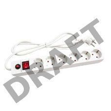 Сетевой фильтр UNIVersal ПВС 3*0,75 6гнезд 1,8м  выключатель с индикацией, с/з, з/ш, белый