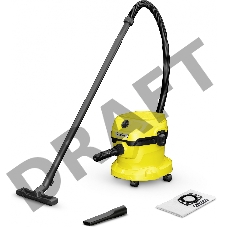 Строительный пылесос Karcher WD 2 Plus V-12/4/18 1000Вт (уборка: сухая/сбор воды) желтый