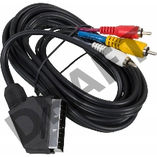 Кабель аудио-видео Ningbo SCART (m)/3хRCA (m) 3м. черный (JSC005-3)   