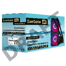 Комплект водяного охлаждения ExeGate EX293458RUS BlackWater-240.PWM.ARGB (3 PIN 5V ADDRESSABLE RGB подсветка, LGA2066/2011/1366/1150/1151/1155/1156/1200/1700/AM4/FM1/FM2/FM2+/AM2/AM2+/AM3/AM3+, TDP 220W, Fan 120mm, PWM, 800-2000RPM, Hydro bearing, 4pin, 1