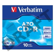 Диск CD-R Verbatim 700Mb 52x Jewel case (10шт) (43327)