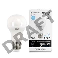 Лампа светодиодная LED Elementary A60 15Вт E27 6500К Gauss 23235