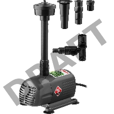 Насос  фонтанный ЗУБР ЗНФЧ-33-2.5 { для чистой воды, напор 2,5м, насадки: колокольчик, гейзер, водопад, 50Вт, 33л/мин }