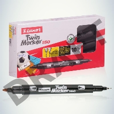 Маркер перманентный двухсторон. пулевидный 0.7-1мм черн. Luxor Б0048245