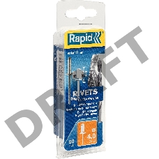 Заклепки RAPID заклепка из алюминия d4.0 x 12 мм, 50 шт