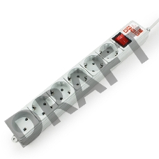 Сетевой фильтр Power Cube B, 3.0м, 5+1 розетка, серый