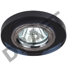 Светильник DK7 CH/BK декор стекло круглый MR16 12В 50Вт хром/черн. ЭРА C0043793