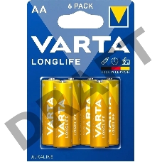 Батарейка Varta LONGLIFE LR6 AA BL6 Alkaline 1.5V (4106) (6/60/300)