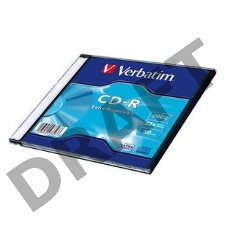 Диск CD-R Verbatim 700Mb 52x Slim case (1шт) (43347)