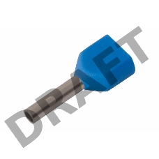 Наконечник штыревой втулочный изолированный F-8 мм 2х0.75 мм² (НШВи(2) 0.75-8/НГи2 0,75-8) синий REXANT