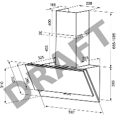 Вытяжка  Krona Olly 600 black PB наклонная монтируется к стене отвод / циркуляция Макс. производительность 500 куб. м/ч ширина для установки 60 см мощность 67 Вт мощность двигателя 65 Вт механическое управление тихий двигатель периметриальное всасывание