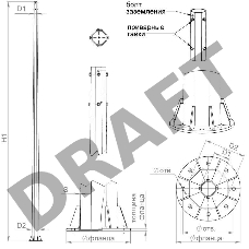 Опора ОГСФ-0.4-9.0 верх 100 гор. цинк Пересвет В00000224
